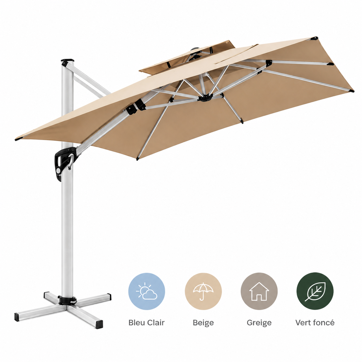 PARASOL CAPRI 3X3 M GREIGE